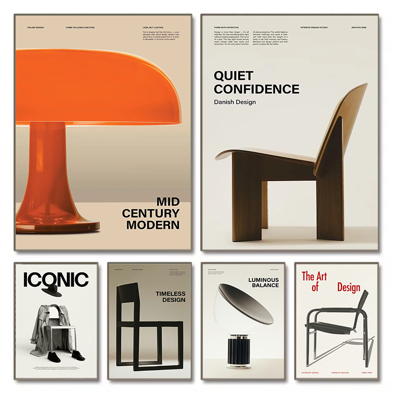 Home Office Icon - Minimalistische Bauhaus Ikonische Mid-Century Stühle Ausstellungsmöbel