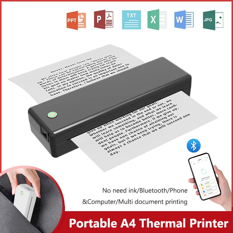 Home Office Questions - Tragbarer A4-Thermodrucker, Bluetooth, Foto, PDF, Excel,