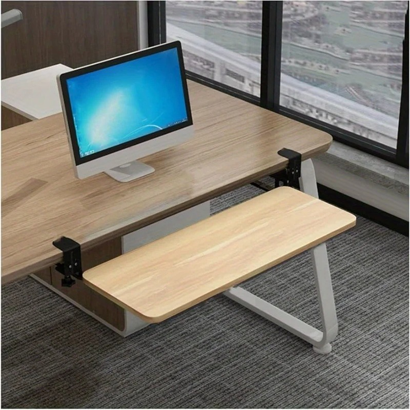 Keyboard Tray Under Desk - 1 Stück Klemm-Tastaturablage, ergonomische, ausziehbare Tastatur-