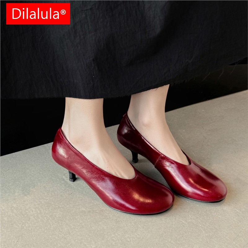 Home Office Makeover - Dilalula 2026 Übergrößen Echtleder Damenschuhe Hohe
