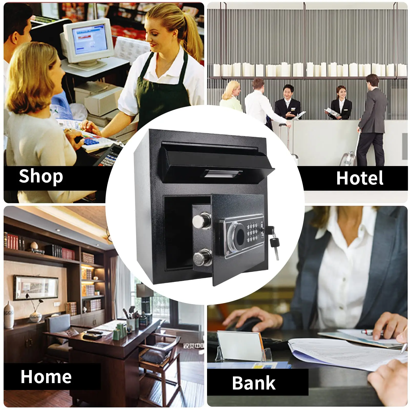 Home Office For Passport - -Sicherheitssafe mit digitaler Tastatur, Sicherheitsschlüsselschloss für