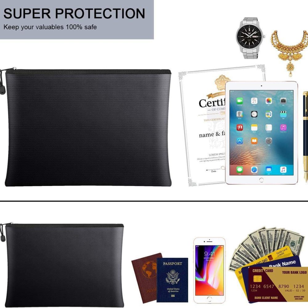 Home Office For Passport - Feuerfeste Dokumententasche, wasserdichter Geldhalter, tragbare Geldtasche,