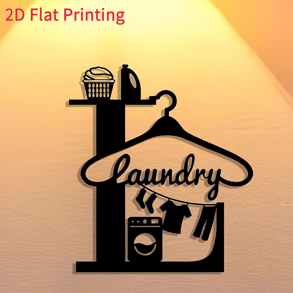 Home Office Icon - CIFbuy 2D Metall-Wandkunst, Wäscheraum-Dekoration, abstraktes Symbol,