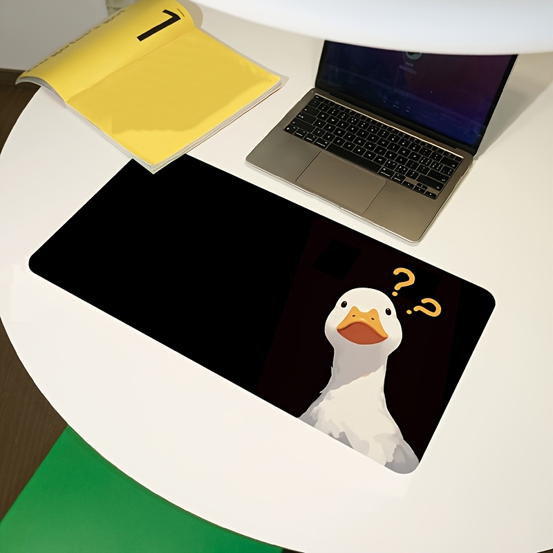 Home Office Questions - Niedliches Enten-Themen-Design, Fragezeichen-Ente XXL Großes Mauspad,