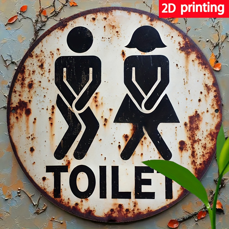 Home Office Icon - Vintage Herren- und Damen-WC-Schild aus Aluminium,