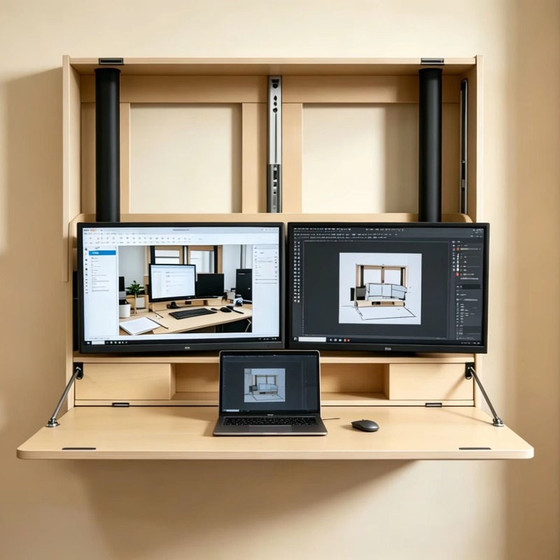Home Office With Two Desks - Platzsparender Home-Workstation für zwei 27-Zoll extra