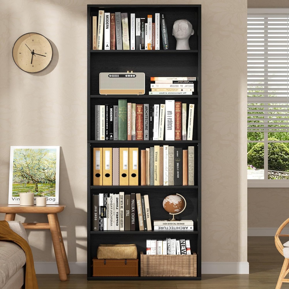 6-stufiges offenes Bücherregal – Home Office In Living Room Bewertung und Preis