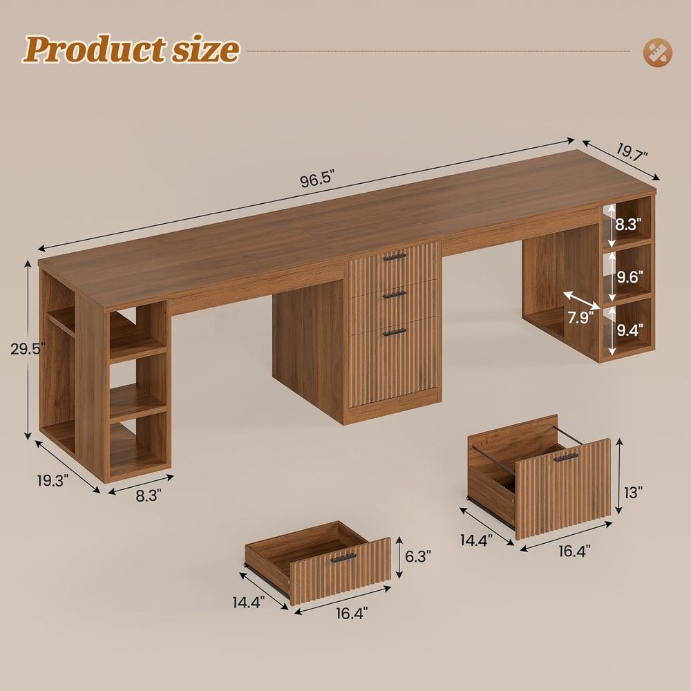 96,5 Zoll Computertisch mit Sc – Home Office With Two Desks Bewertung und Preis