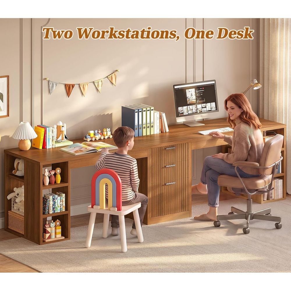 96,5 Zoll Computertisch mit Sc – Home Office With Two Desks Bewertung und Preis
