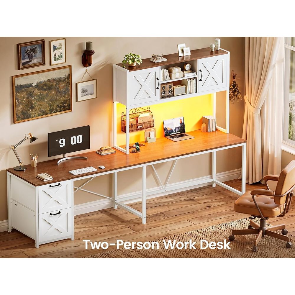 L-förmiger Schreibtisch mit Au – Home Office With Two Desks Bewertung und Preis