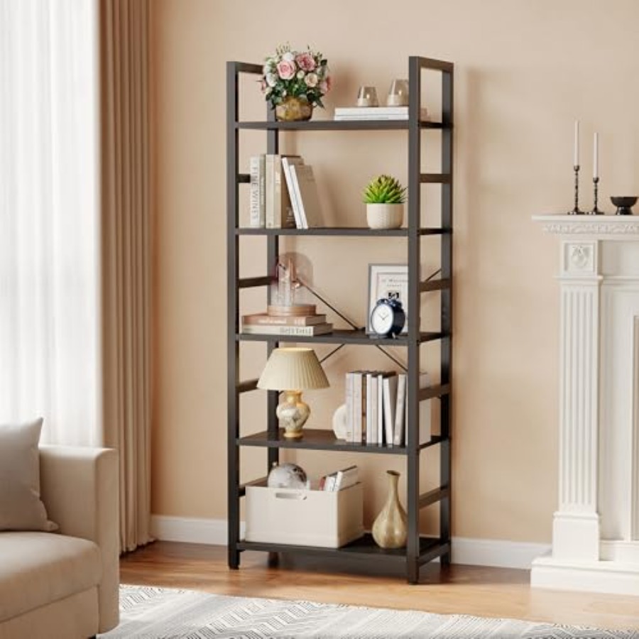 5-stöckiges Bücherregal, Moder – Home Office In Living Room Bewertung und Preis