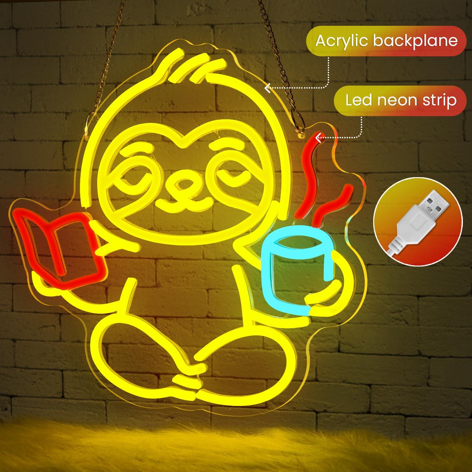 Faultier Neon-Schild USB Dimmb – Home Office In Living Room Bewertung und Preis