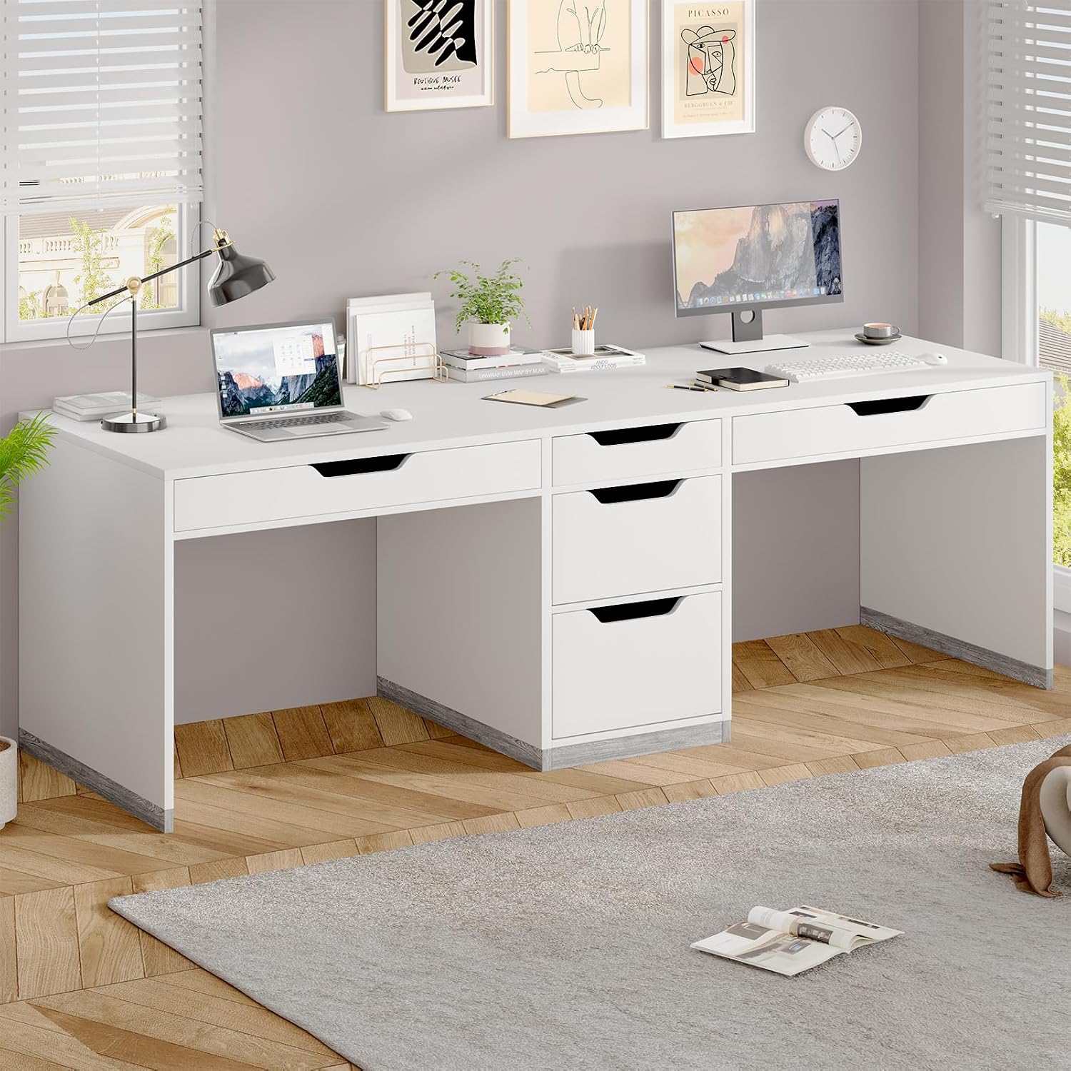 78 Zoll großer Zweipersonen-Sc – Home Office With Two Desks Bewertung und Preis