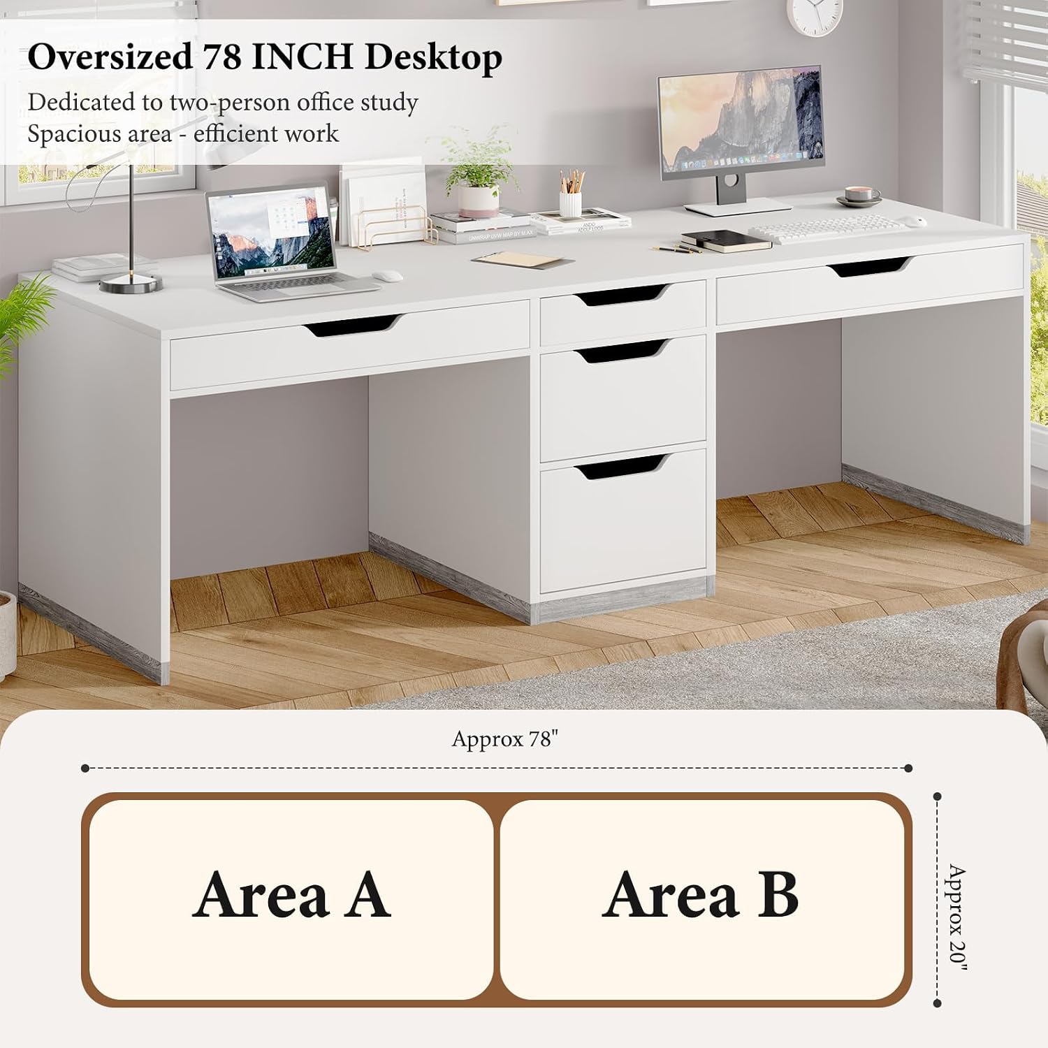 78 Zoll großer Zweipersonen-Sc – Home Office With Two Desks Bewertung und Preis