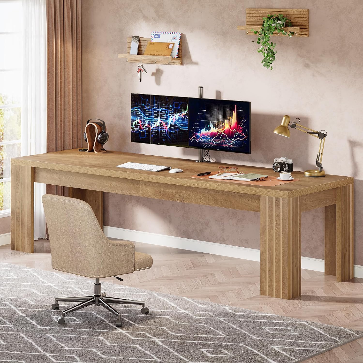 78,7-Zoll extra langer Compute – Home Office With Two Desks Bewertung und Preis